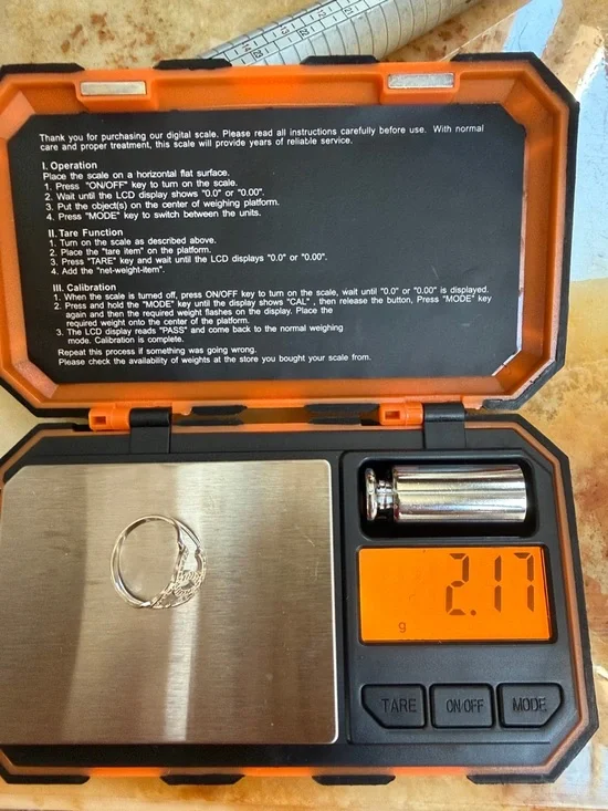 Solid Real 14K white Gold Designer look Ring with CZ stones size 8 - Picture 9 of 11